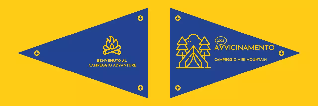 Progettare un campeggio con icone illustrate