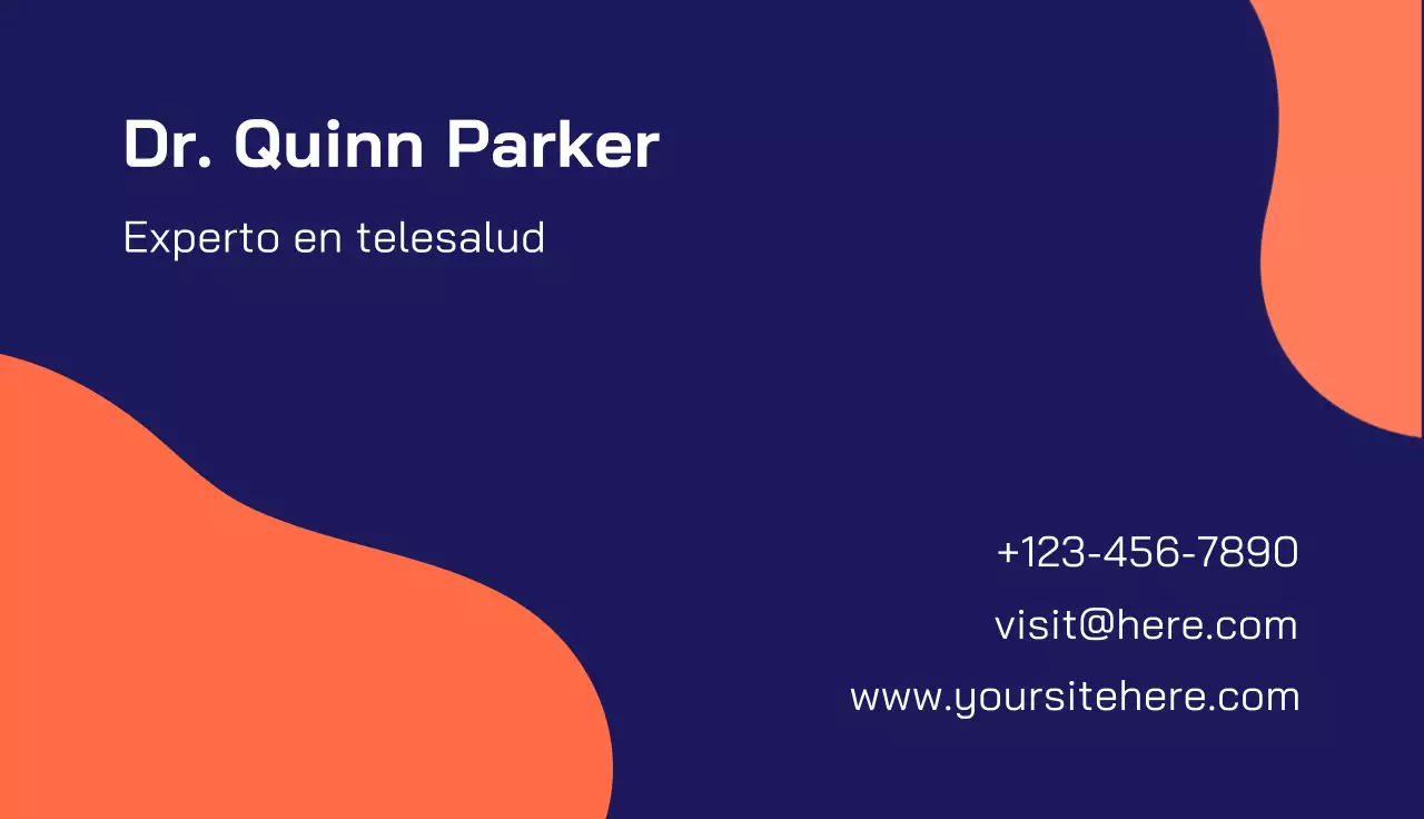 tarjeta de visita de telesalud navy modern