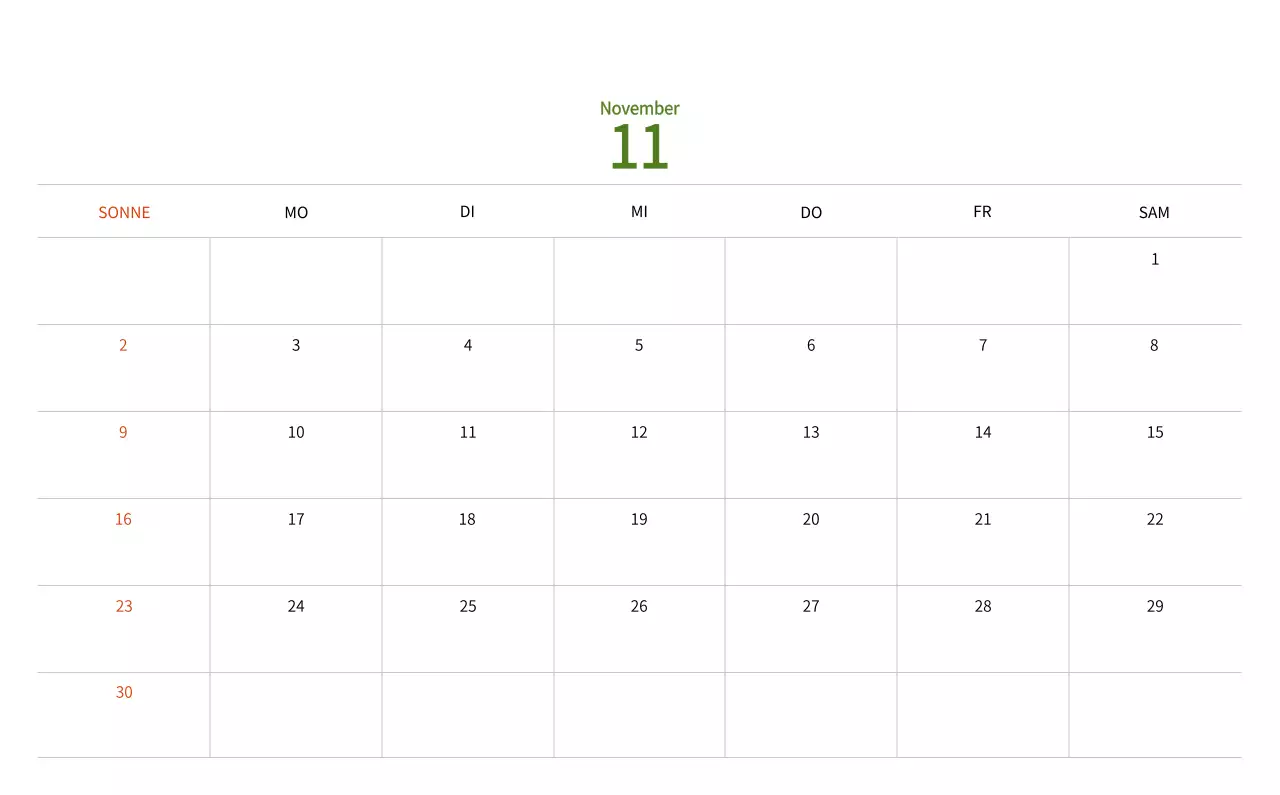 Neujahrskalender mit warmen Illustrationen