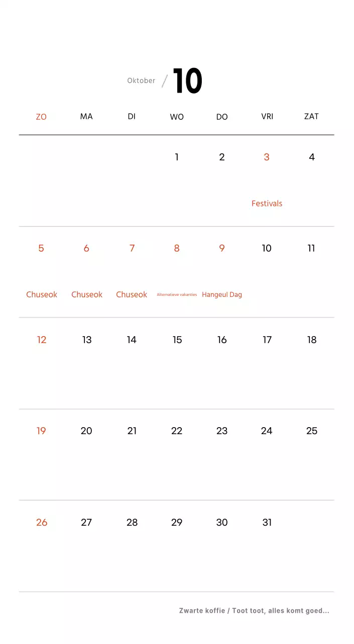 Eenvoudige bureaukalender met koffiefoto's voor cafés in witte tinten