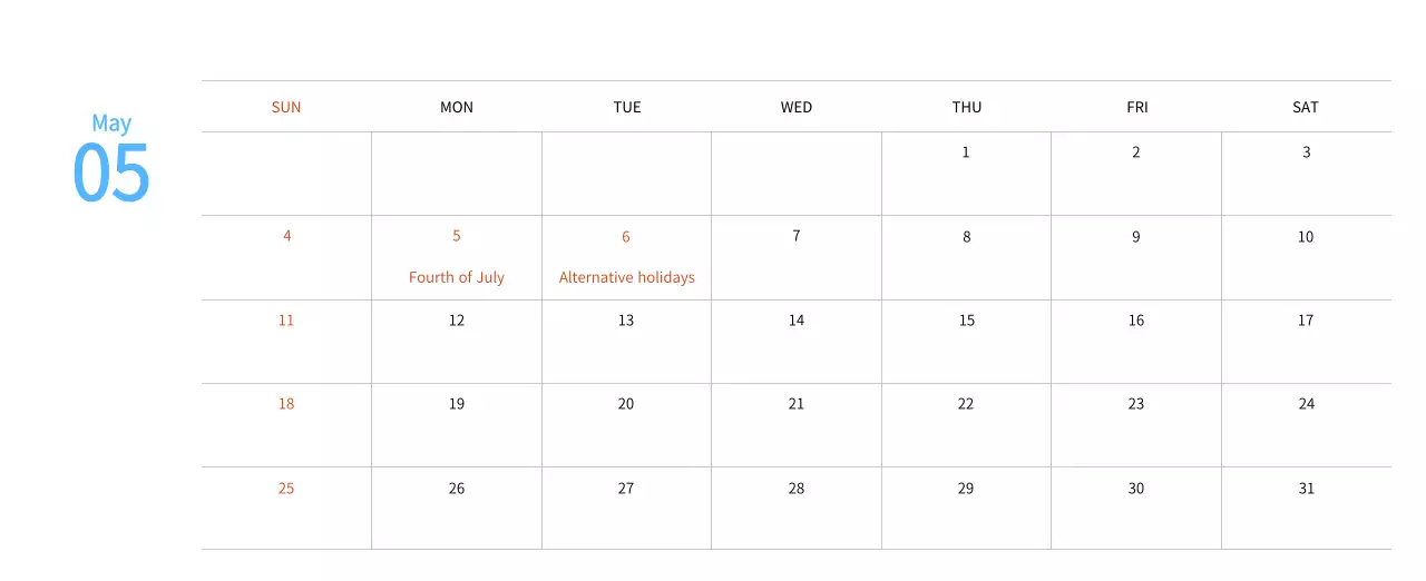 New Year's calendar with a warm, illustrated feel