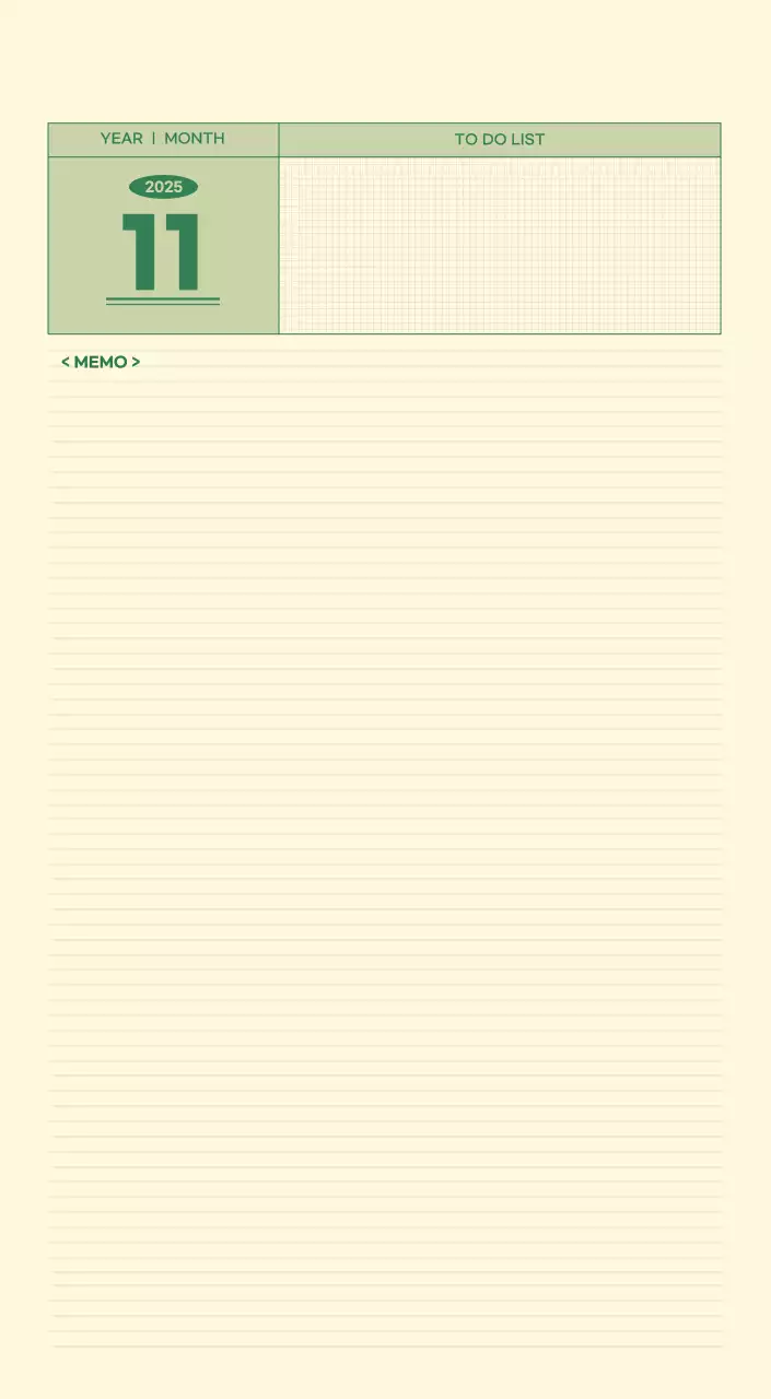 SAT D-Day Notepad Concept Wall Calendar in Green and Light Yellow