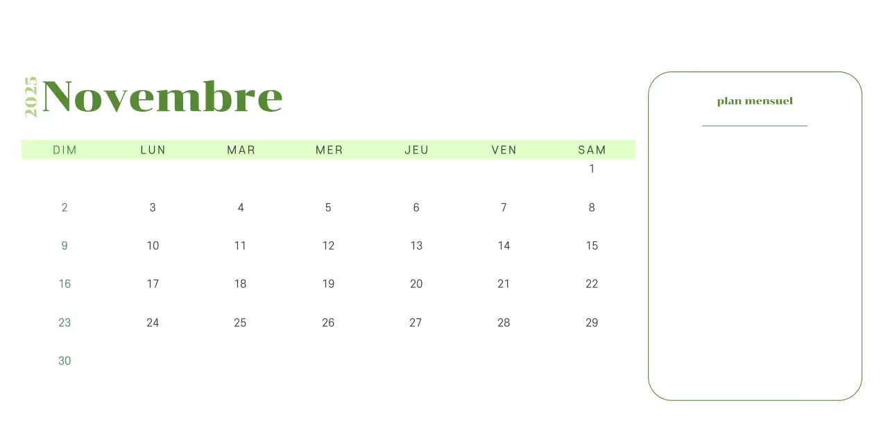 Calendrier avec illustrations de jeunes sur fond jaune-vert