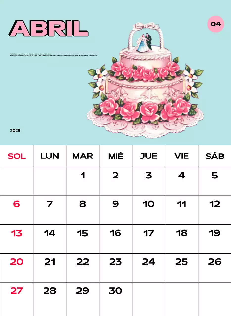Coloridos calendarios con diversas ilustraciones retro