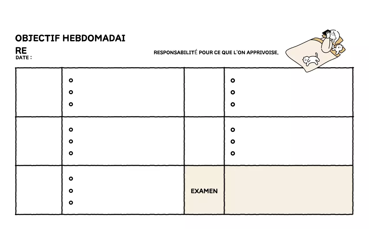 Calendrier illustré avec un joli style de lignes