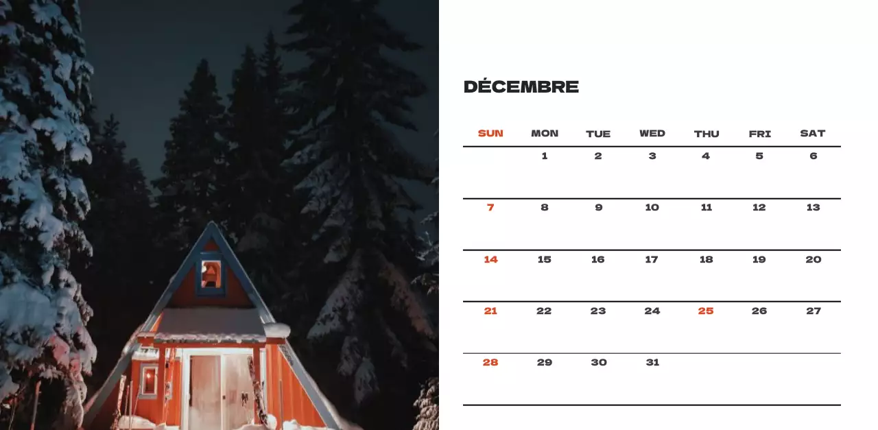 Calendrier de nettoyage des photos du ciel