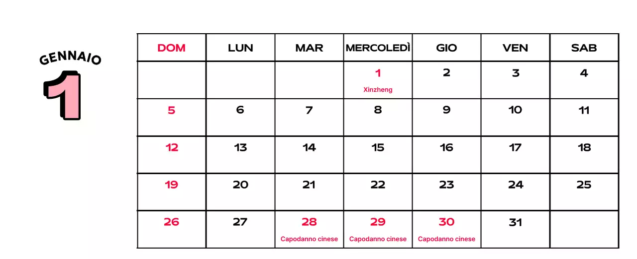 Calendari colorati con una varietà di illustrazioni retrò