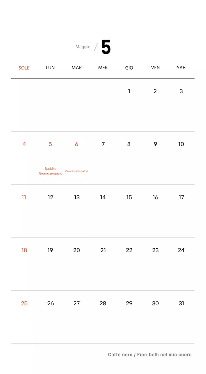 Semplice calendario da tavolo con foto di caffè per bar nei toni del bianco