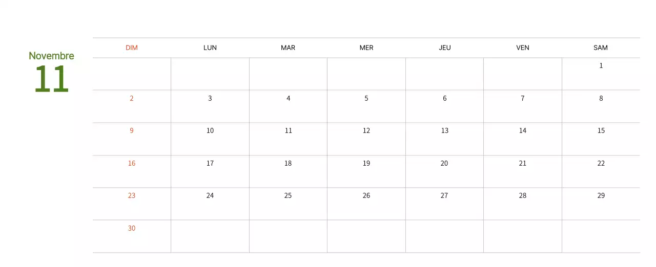 Calendrier du Nouvel An avec illustrations chaleureuses