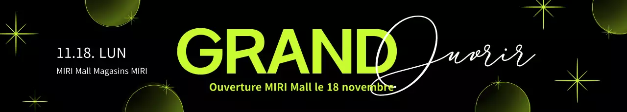 Promouvoir l'ouverture d'un magasin avec un motif géométrique noir et vert lime