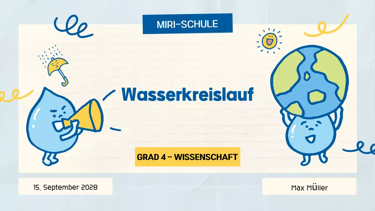 Blau Niedlich Verspielt Wissenschaft Klasse Präsentation für Schule Student