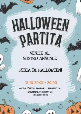Invito alla festa di Halloween blu nero arancione