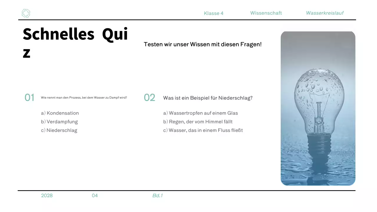 Minimalistisches blaues Unterrichtsmaterial für die 4. Klasse