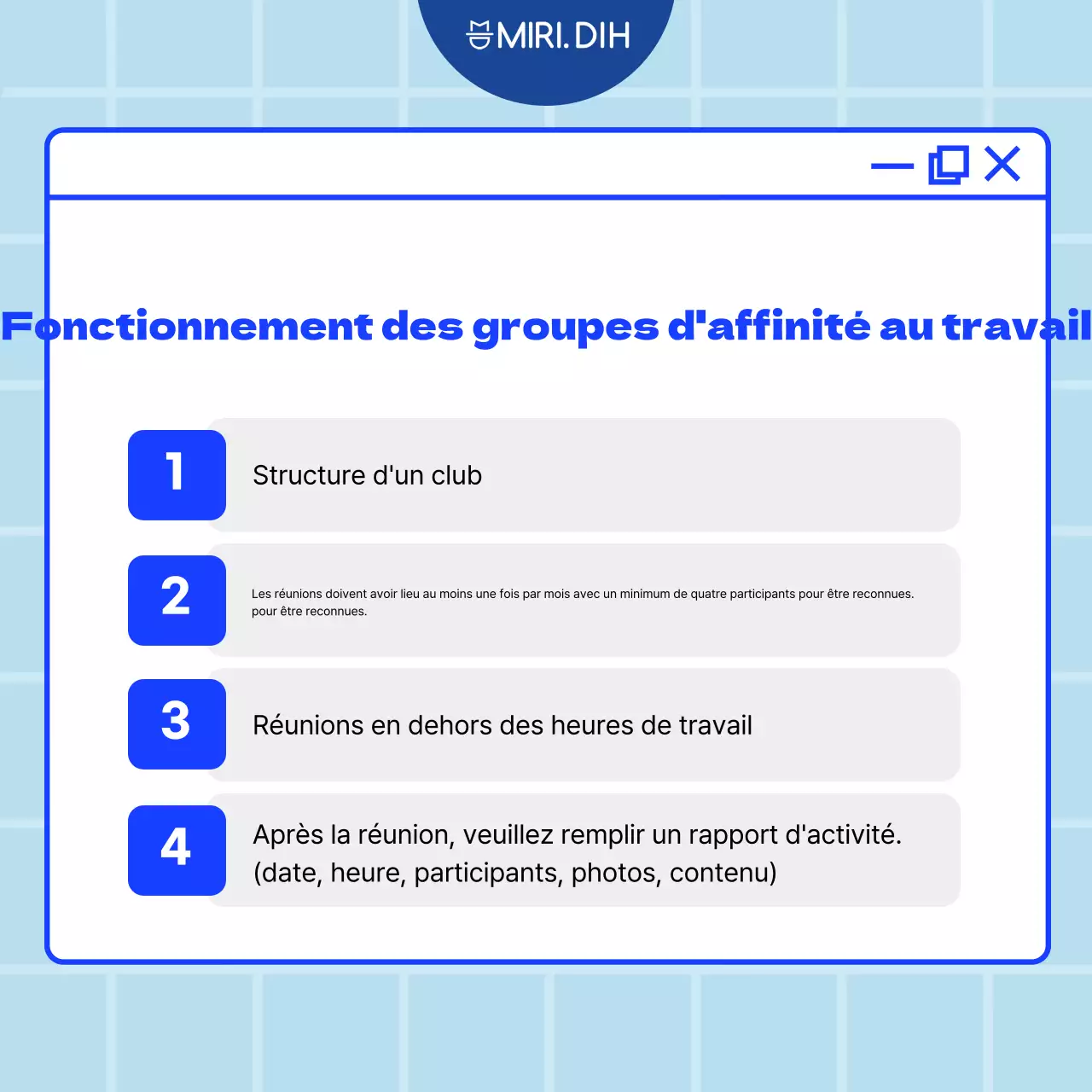 Description du club Blue Tidy