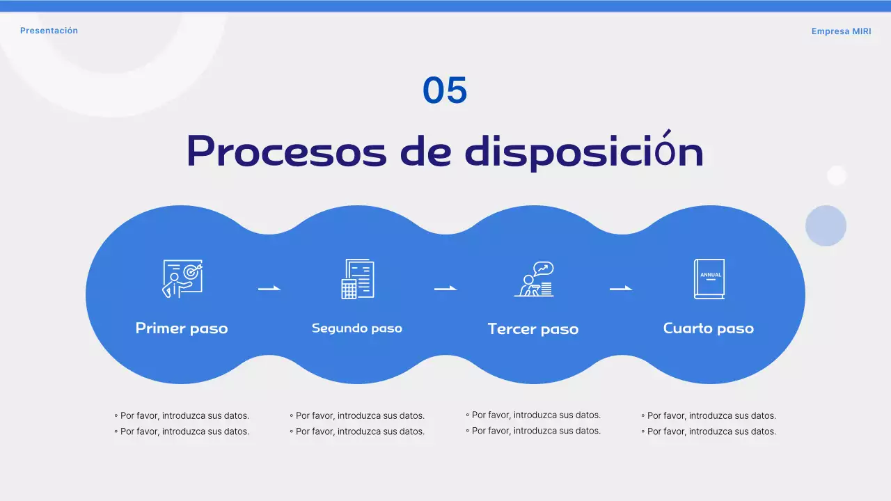 Propuesta con formas sencillas sobre fondo azul
