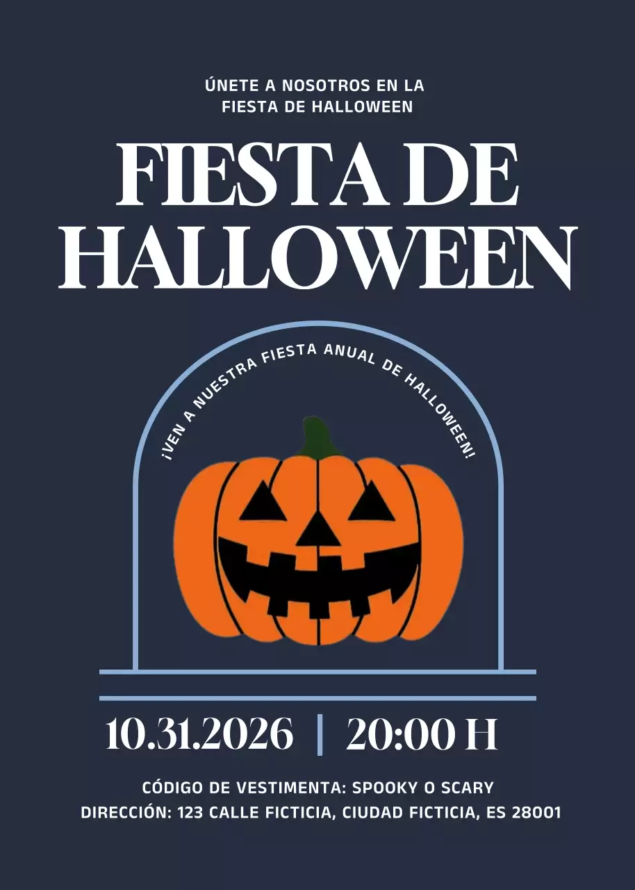 Invitación de Halloween Navy Retro