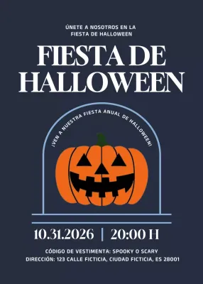 Invitación de Halloween Navy Retro