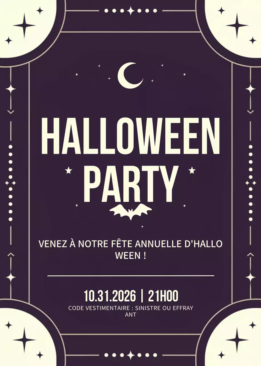 Invitation rétro noire pour Halloween