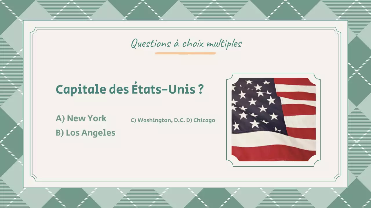 Présentation du Quiz de l'école Preppy Cute Green