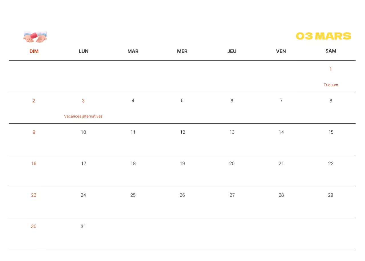Un hôpital festif avec des illustrations sur le thème de la santé et de la famille et des accents colorés.
