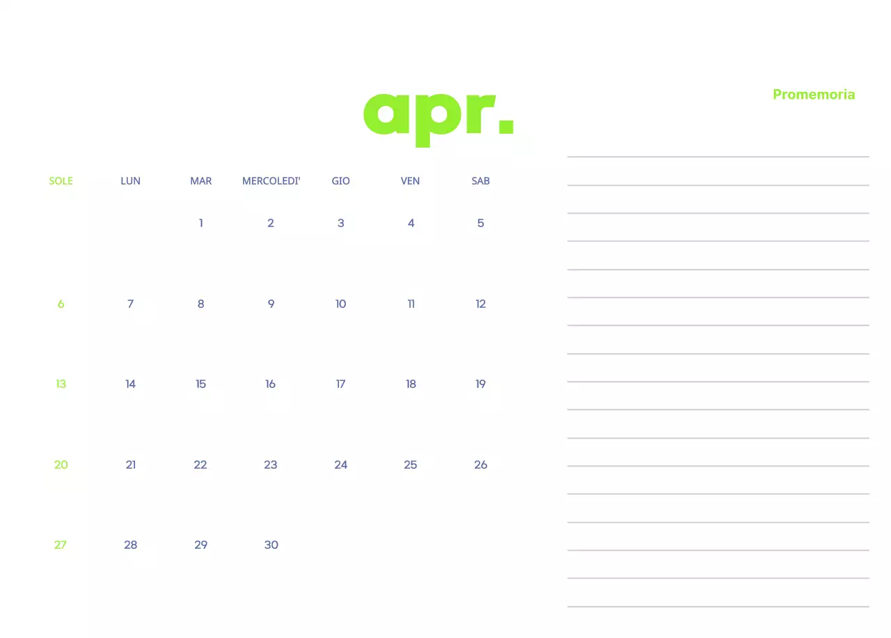 Calendario aziendale con simpatiche illustrazioni