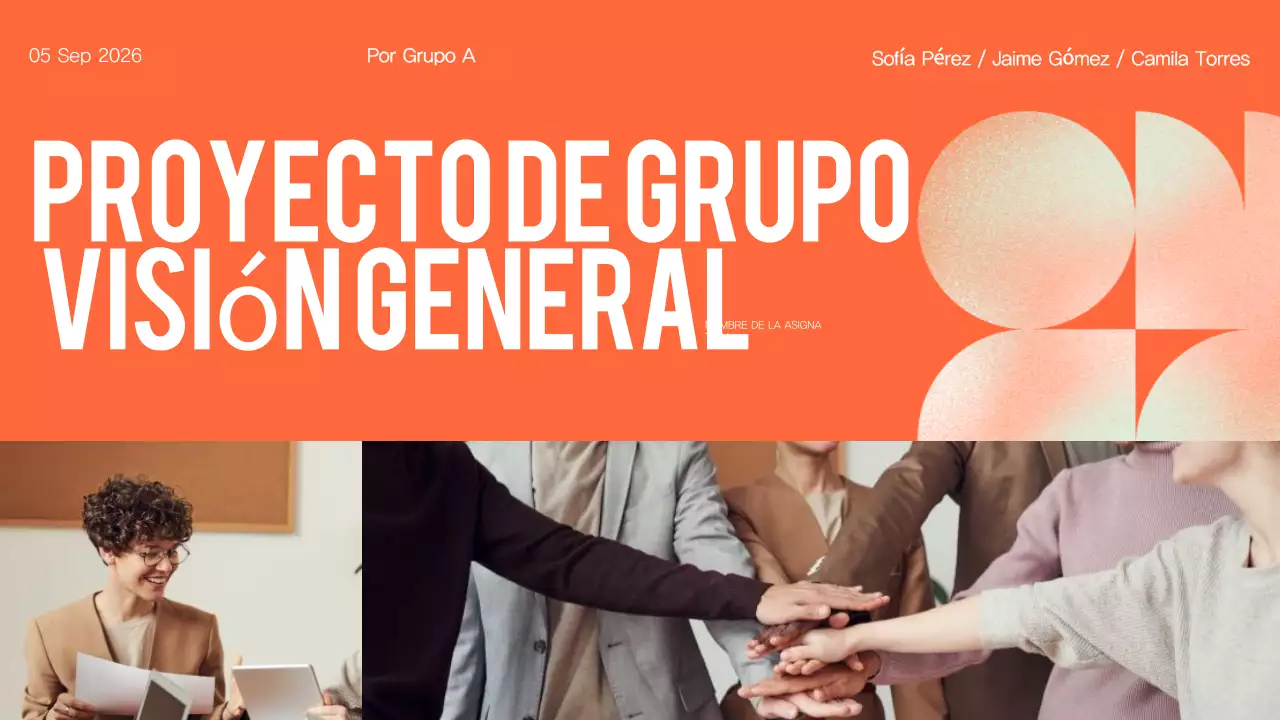 Presentación general del proyecto del Grupo Orange Modern