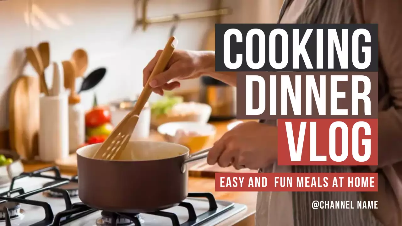 Brown Simple Cooking Vlog YouTube Thumbnail