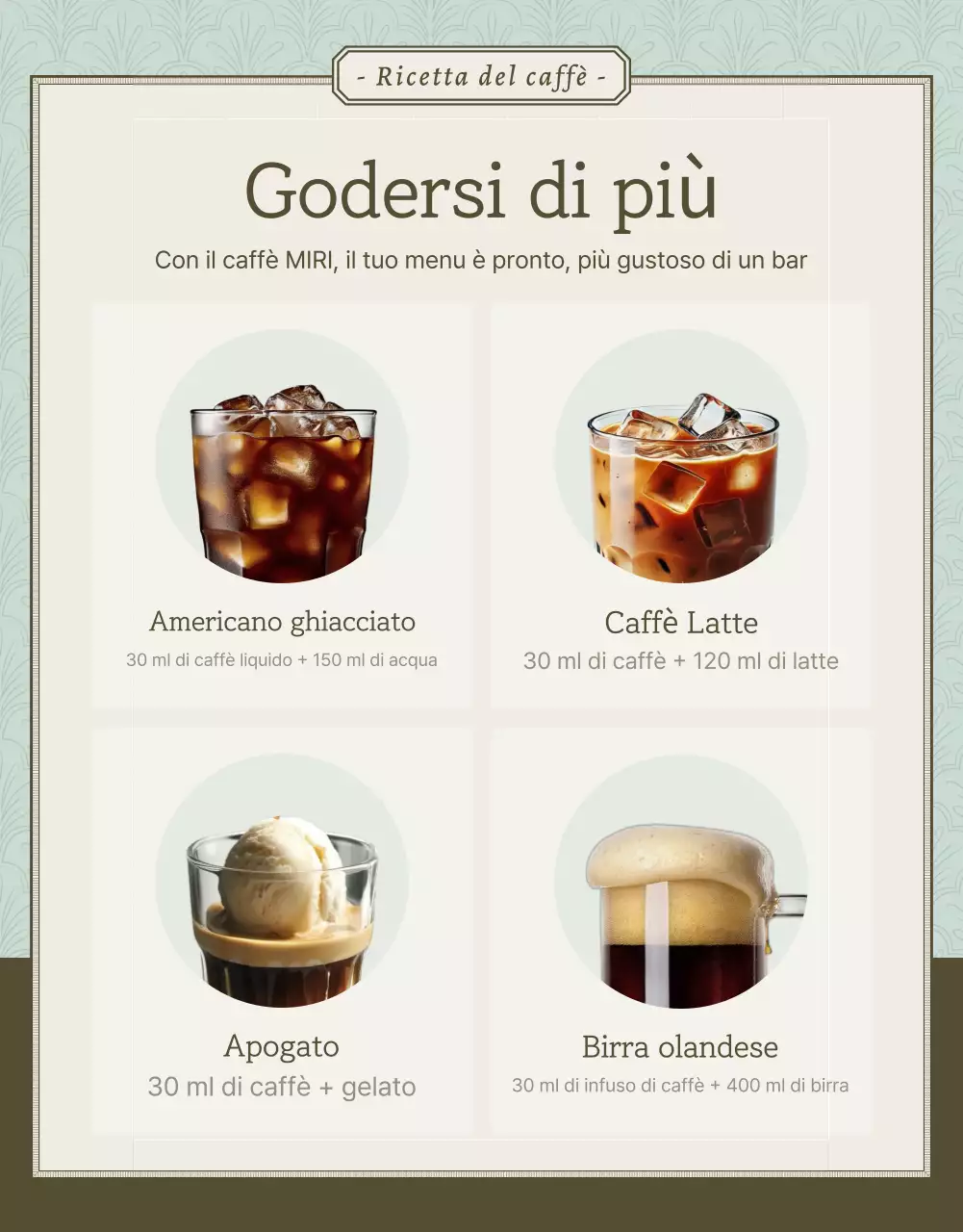 Promuovere la vendita di chicchi di caffè vintage in azzurro e marrone