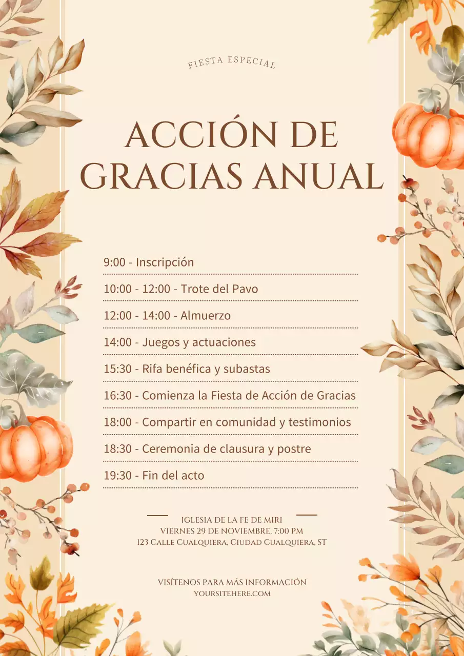 beige elegante anuncio de acción de gracias