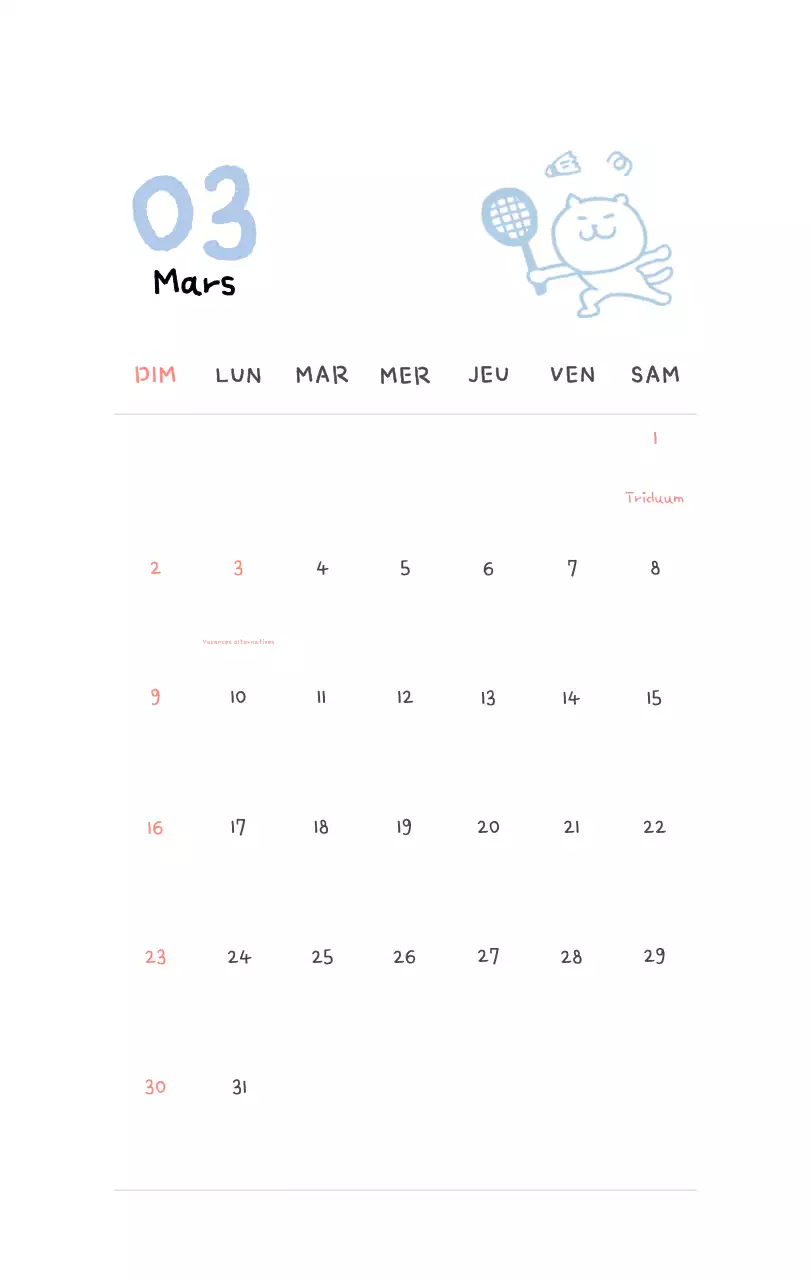 Calendrier journalier en ivoire