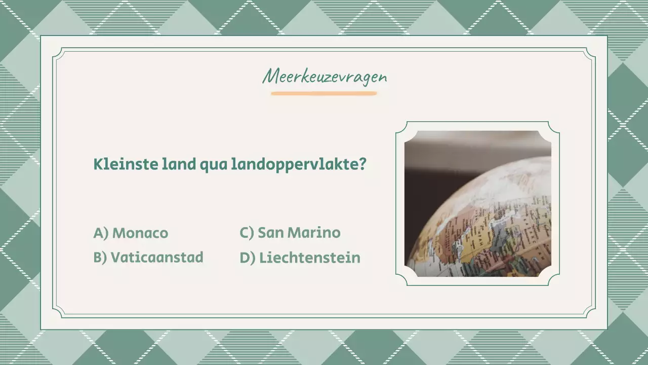 Preppy Leuke Groene School Quiz Presentatie