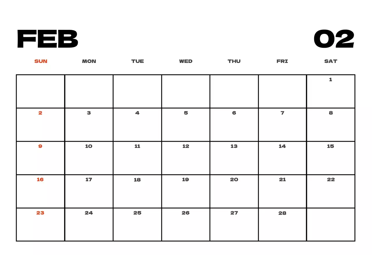 Kalender bersih foto langit