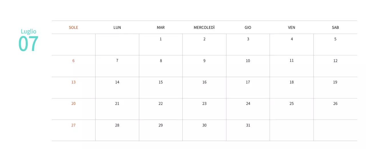 Calendario di Capodanno con una calda illustrazione