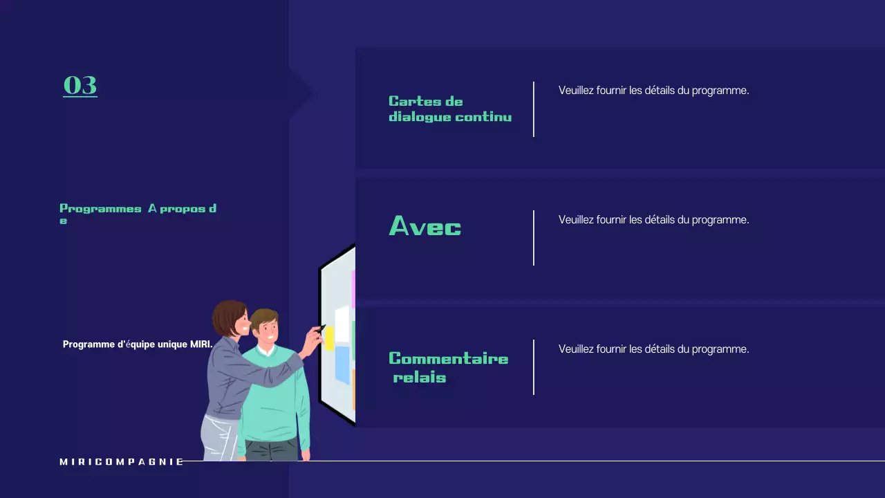 Proposition d'atelier simple en bleu marine et vert