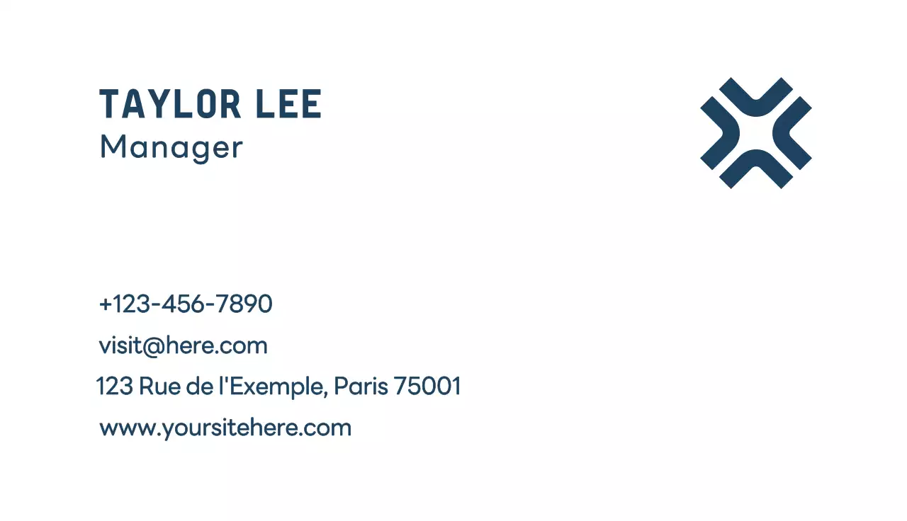 carte de visite minimale marine