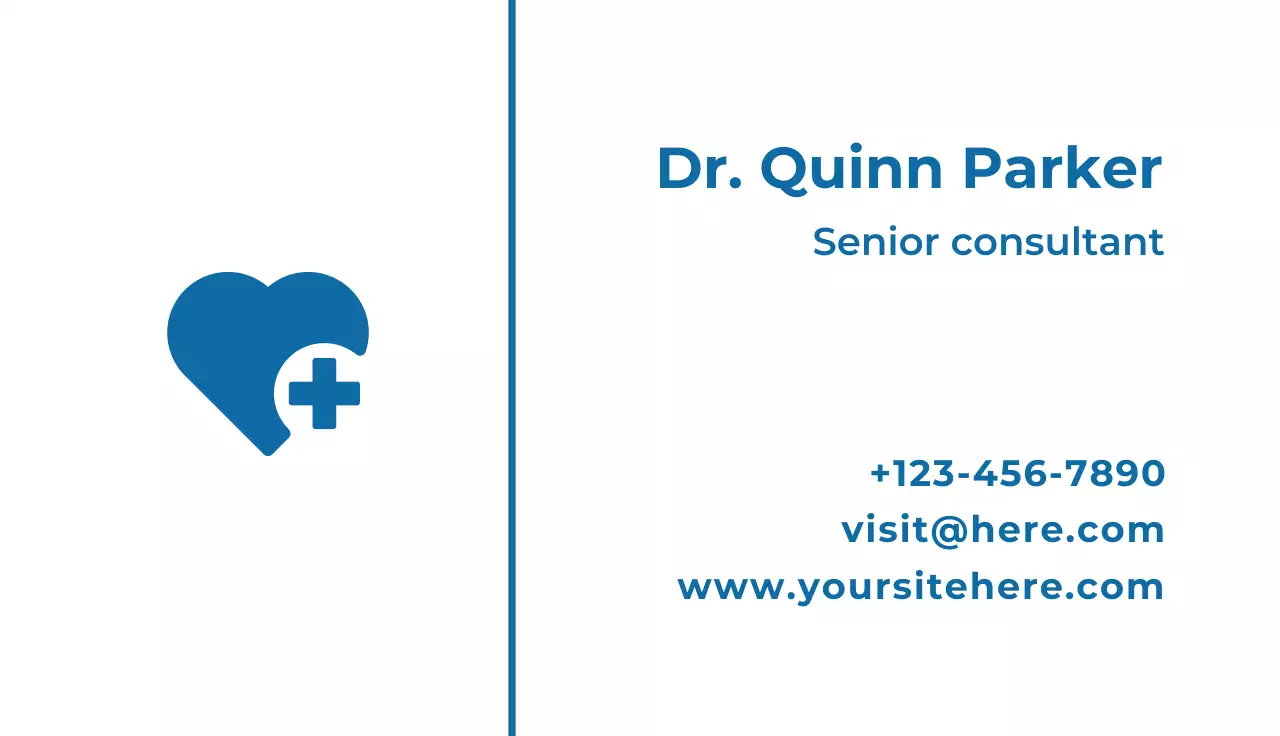 blauw minimaal visitekaartje