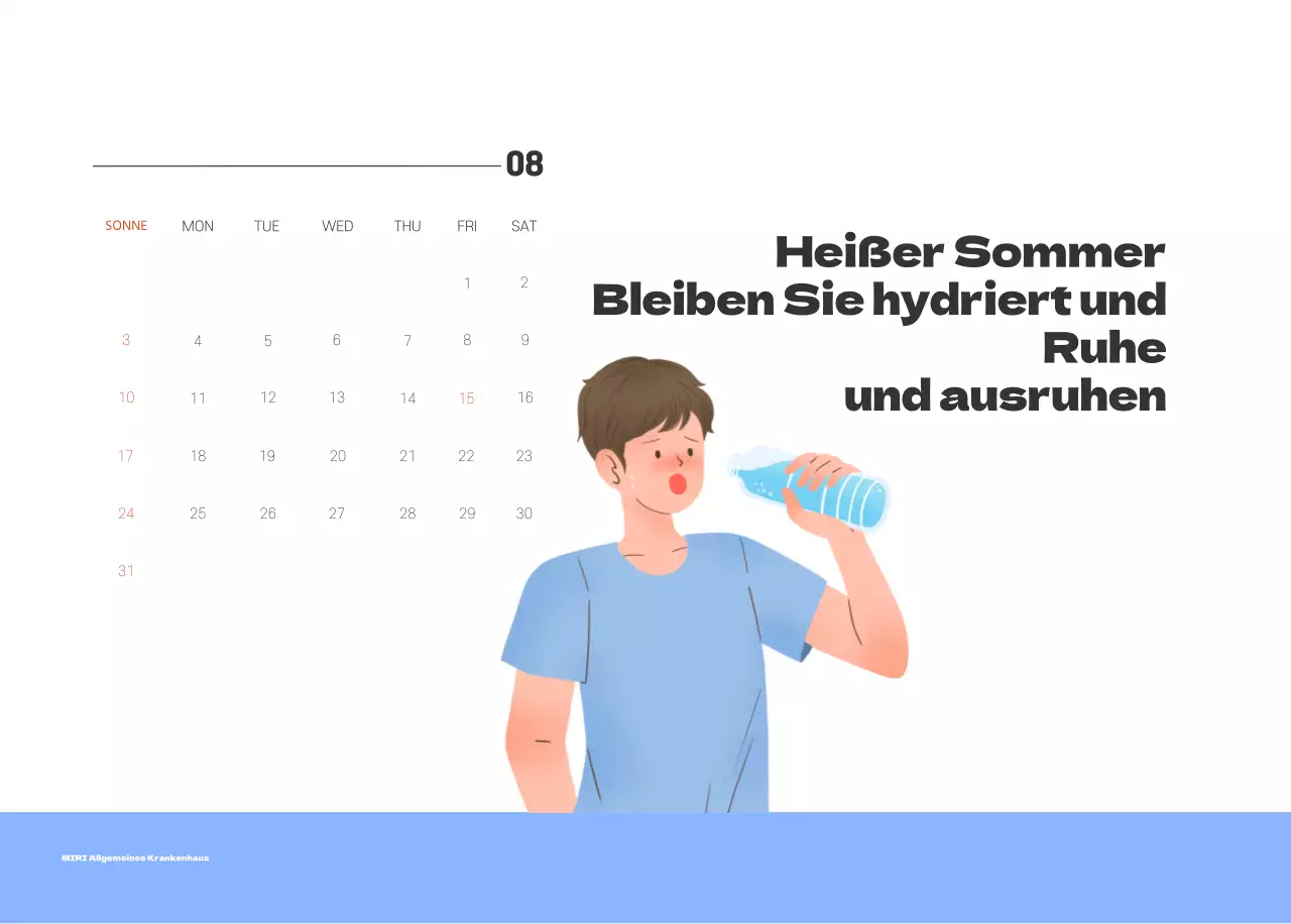 Ein festliches Krankenhaus mit Illustrationen zum Thema Gesundheit und Familie und farbenfrohen Akzenten