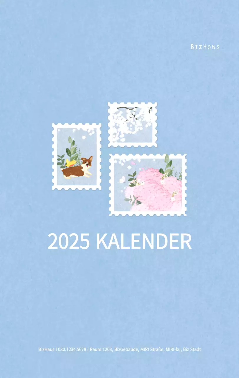 Neujahrskalender mit warmen Illustrationen