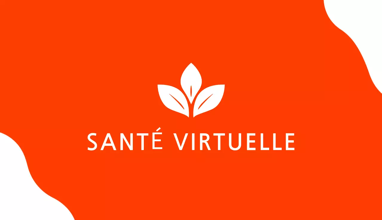 Carte de visite blanche et orange style minimal télésanté