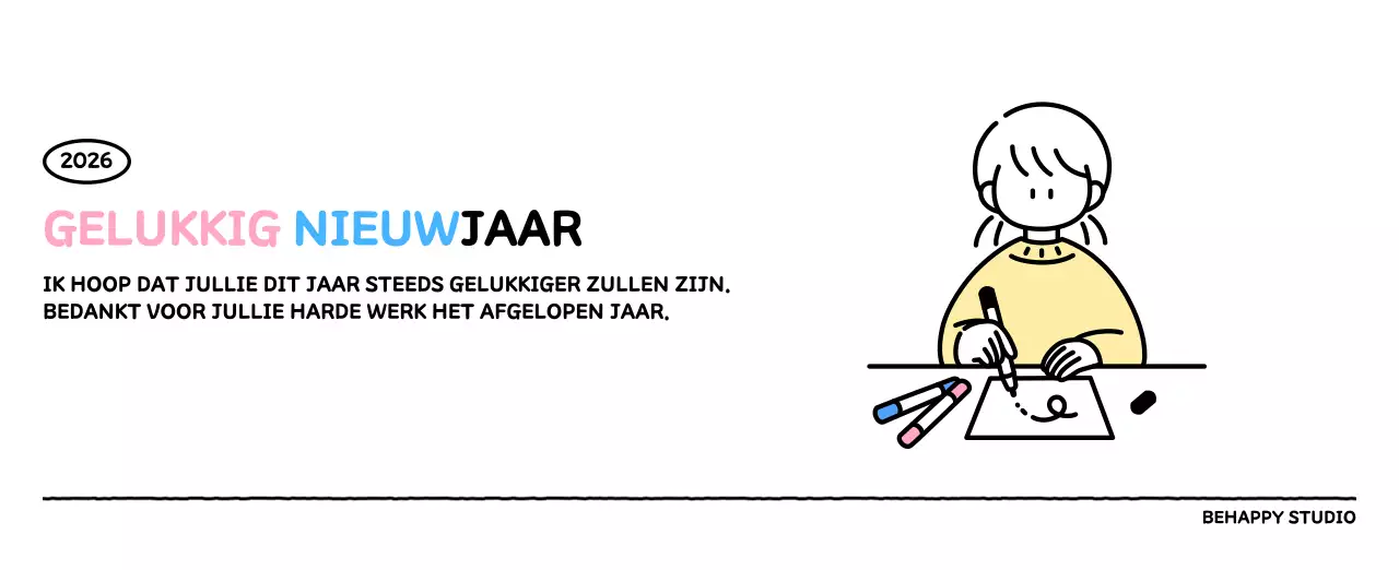 Geïllustreerde kalender met een mooie lijnstijl