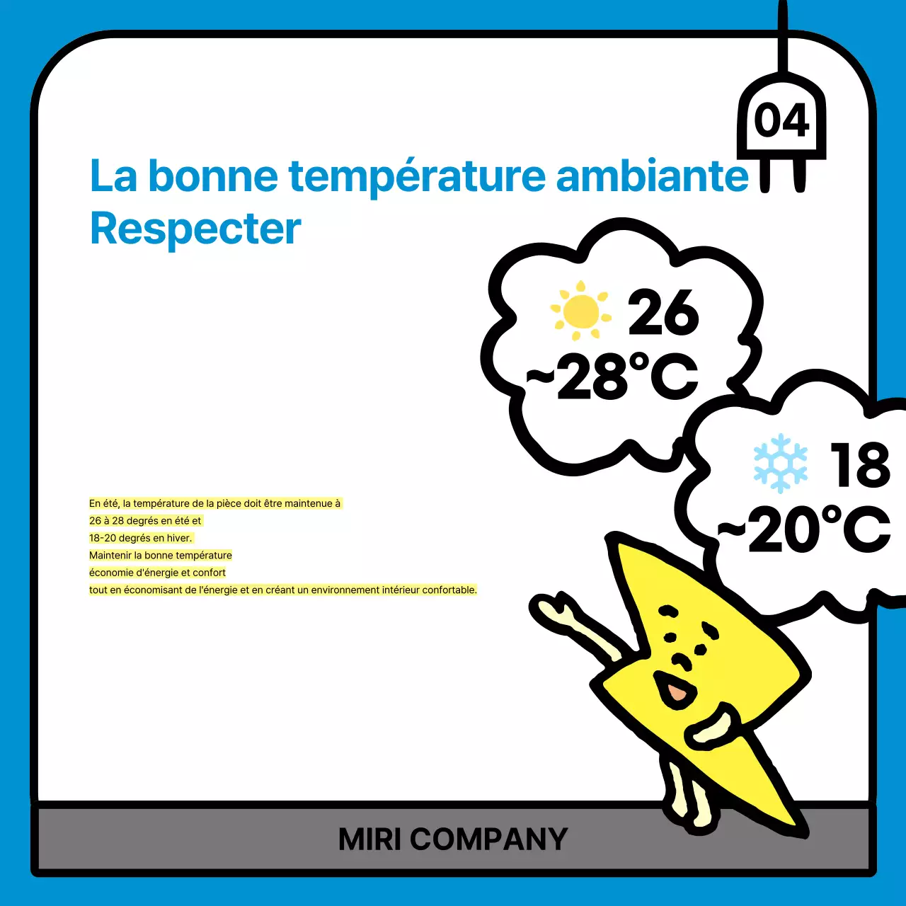 Campagne d'économie d'énergie Blue Simple