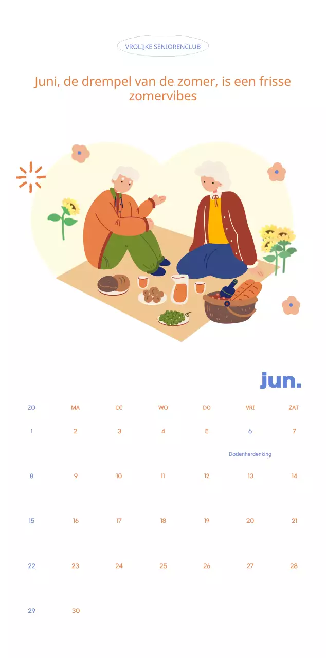 Zakelijke kalender met leuke illustraties