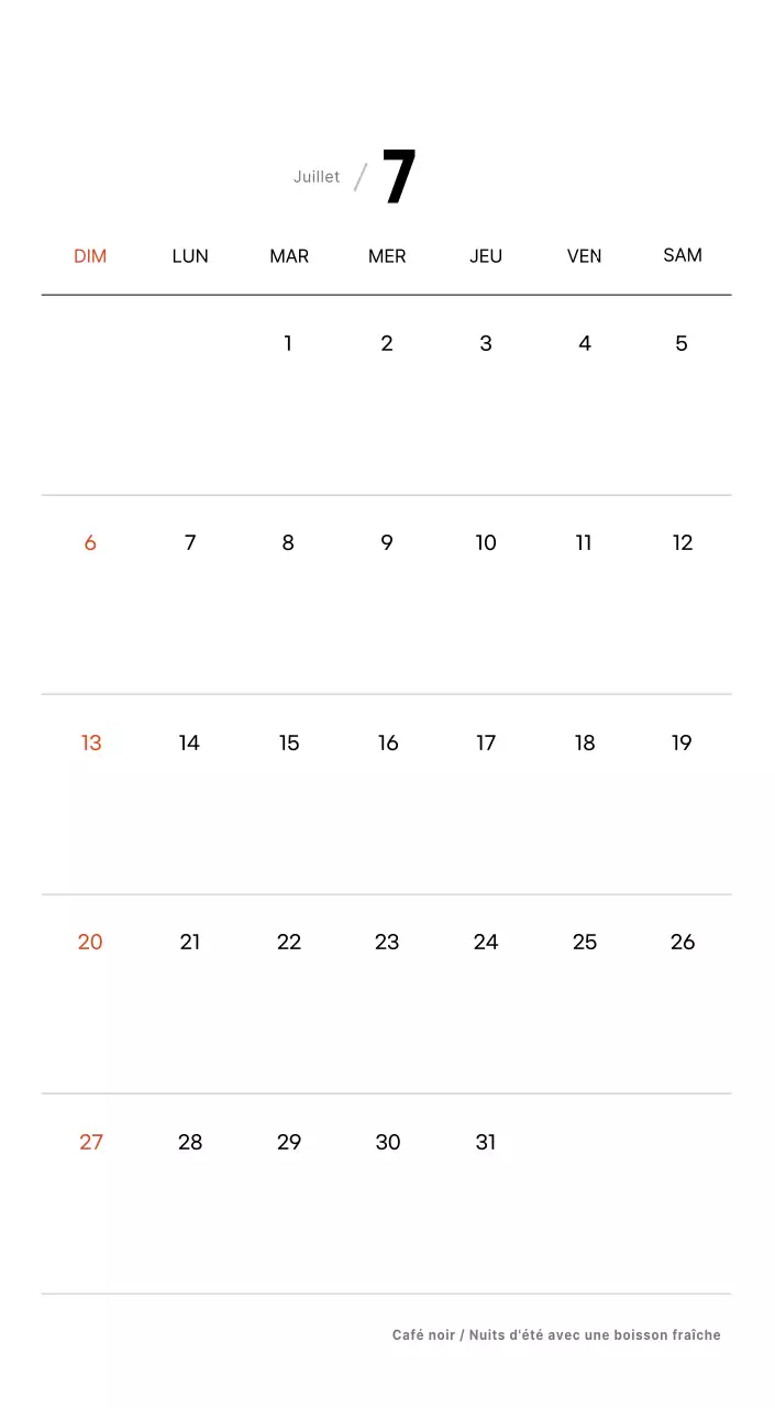 Calendrier de bureau photo simple pour les cafés dans les tons blancs