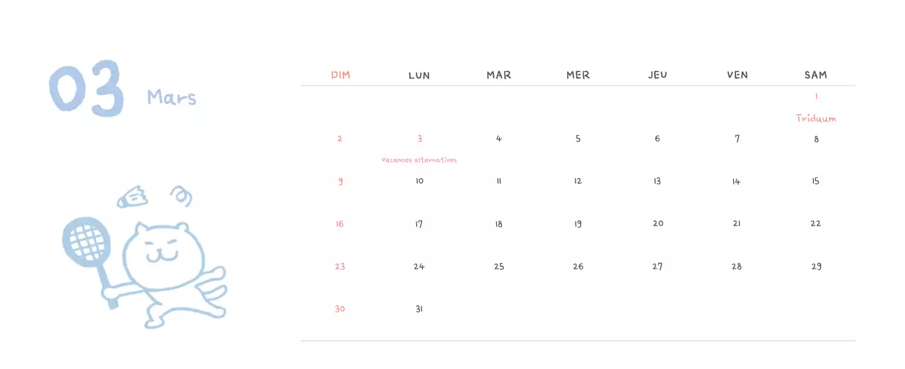 Calendrier journalier en ivoire