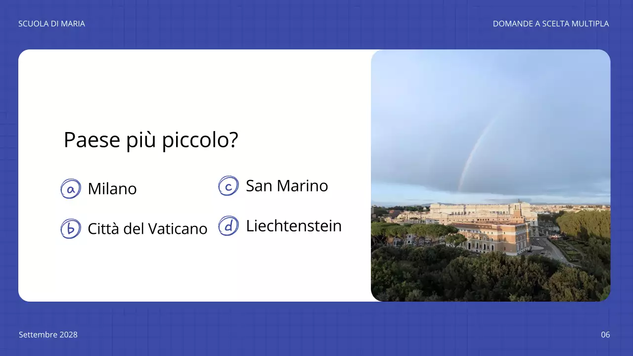 annuncio del quiz ludico blu