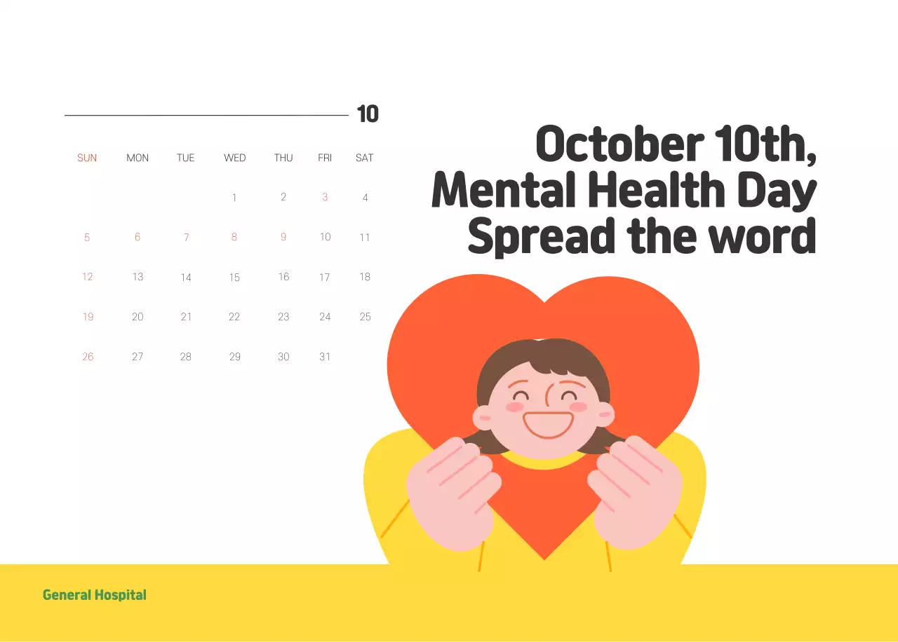 A holiday hospital with health and family themed illustrations and colorful accents