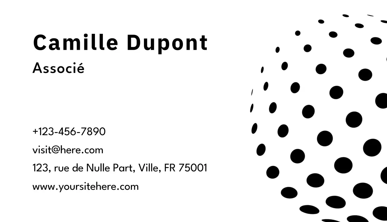 Carte de visite minimale noire