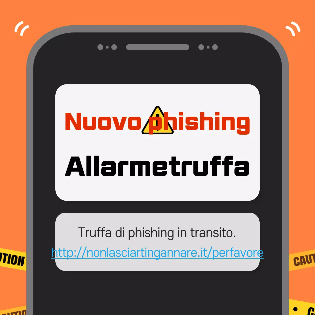 Attenzione al phishing semplice arancione