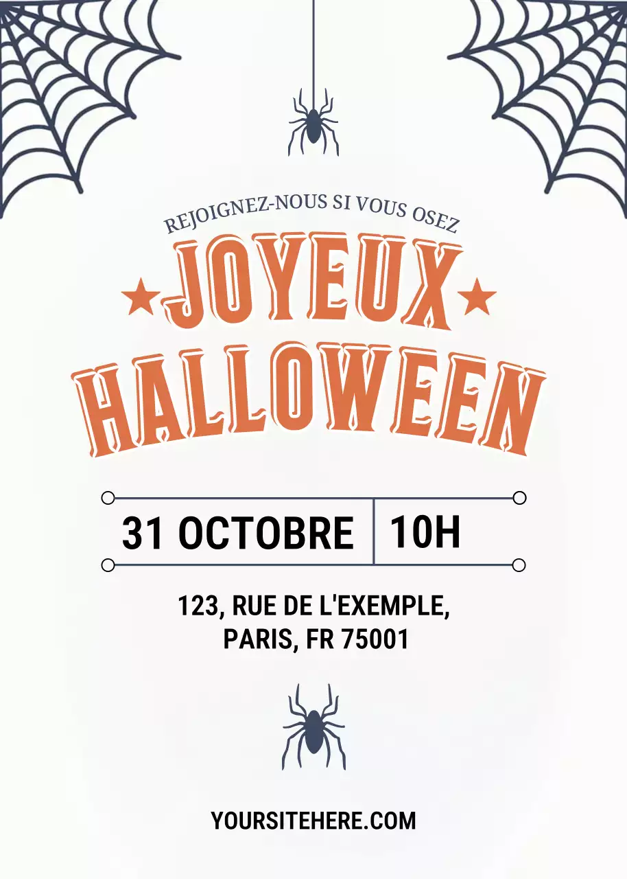 Invitation rétro orange pour Halloween