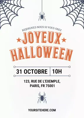 Invitation rétro orange pour Halloween